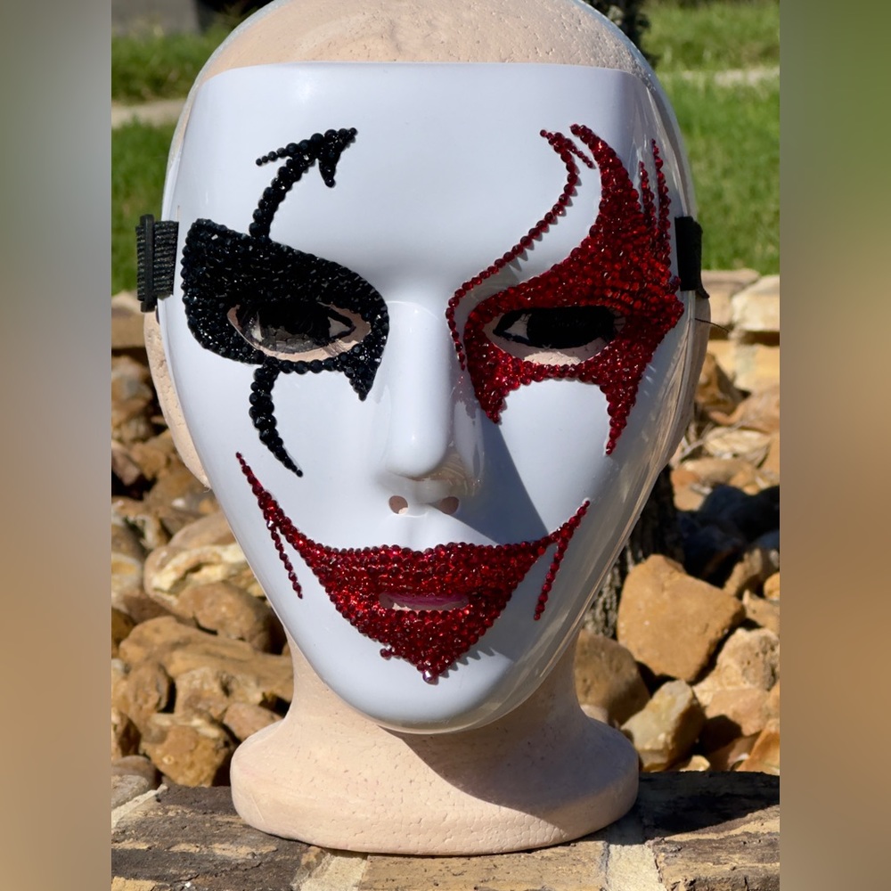 Halloween Blinged/Stoned Doll Face Mask